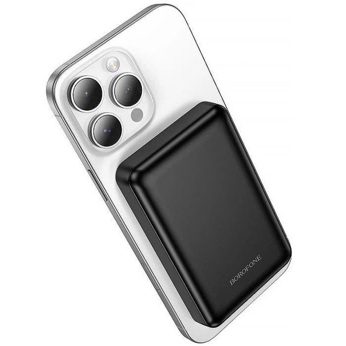 Power Bank BOROFONE BJ82 Dawn Magnetic 5000mAh з магнітною бездротовою зарядкою 5W, чорний