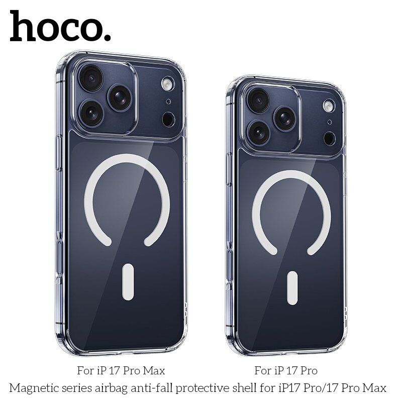 Силіконова накладка HOCO протиударна з MagSafe для APPLE iPhone 17 PRO, прозора