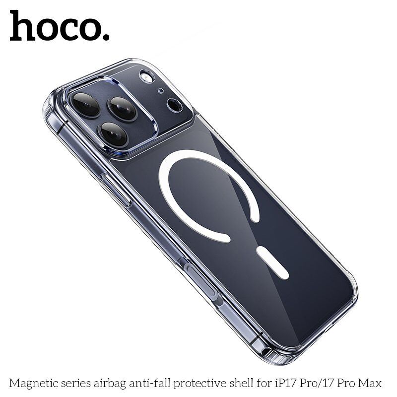 Силіконова накладка HOCO протиударна з MagSafe для APPLE iPhone 17 PRO, прозора
