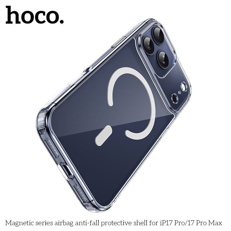 Силіконова накладка HOCO протиударна з MagSafe для APPLE iPhone 17 PRO, прозора