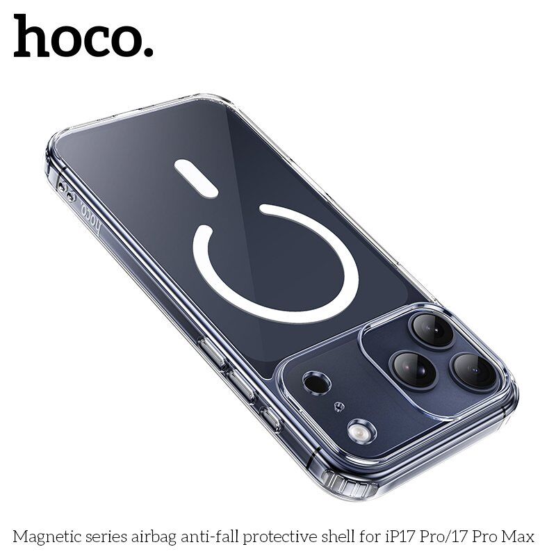 Силіконова накладка HOCO протиударна з MagSafe для APPLE iPhone 17 PRO, прозора