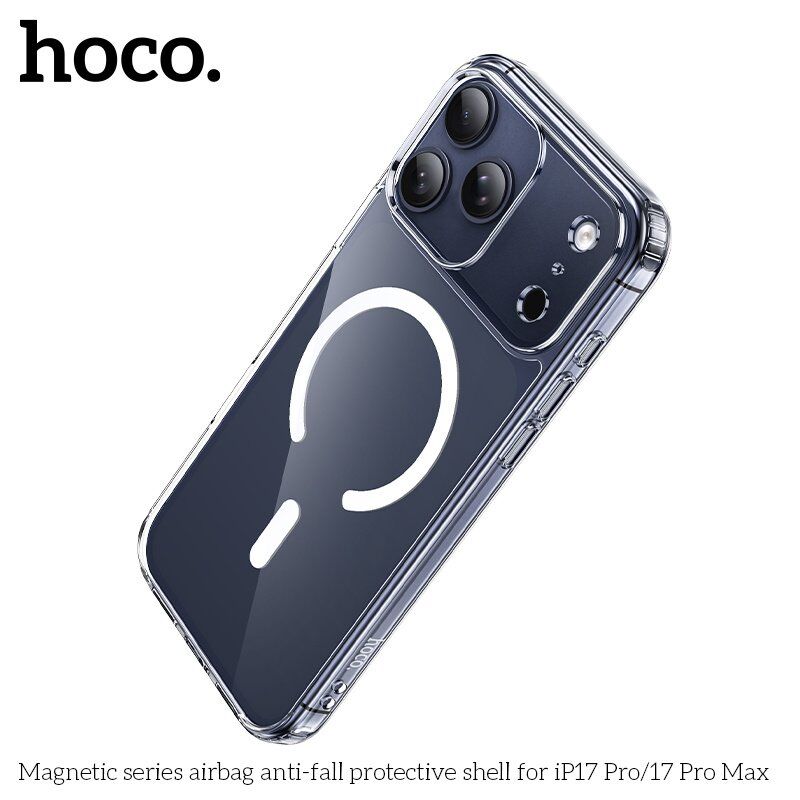 Силіконова накладка HOCO протиударна з MagSafe для APPLE iPhone 17 PRO, прозора