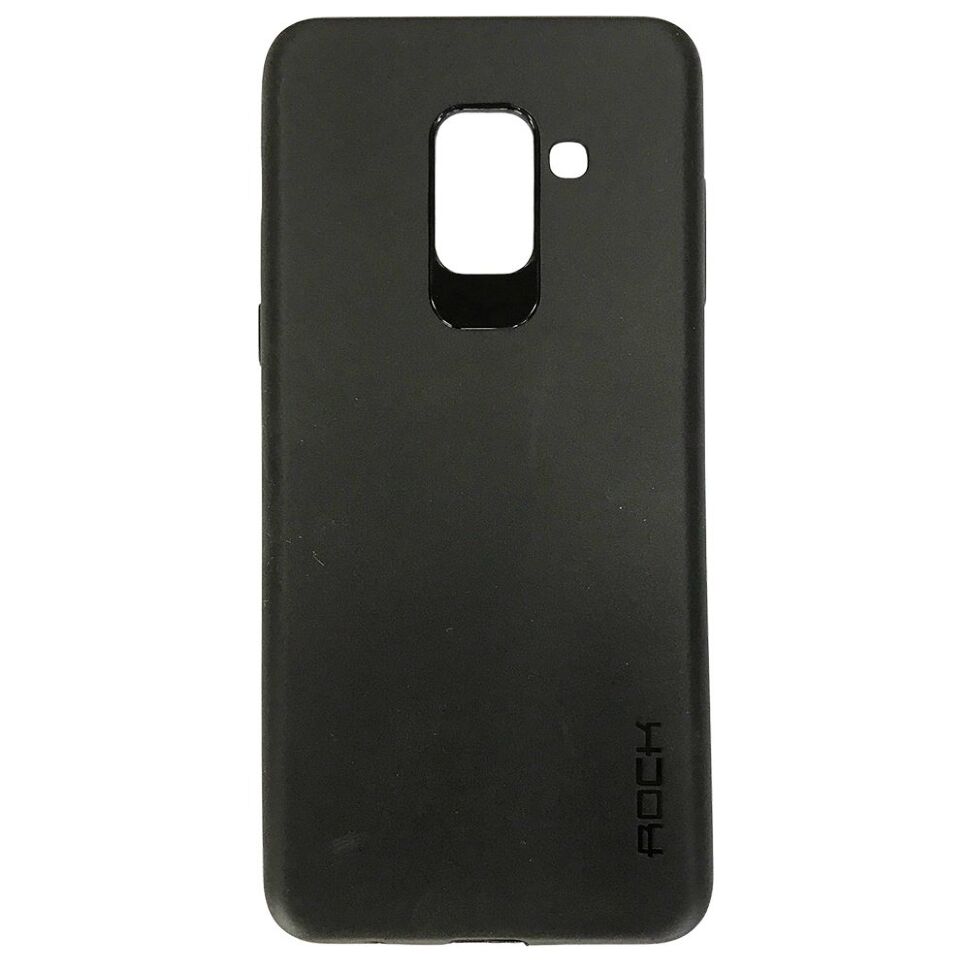 Ультратонка силіконова накладка ROCK Samsung A8+ 2018 (A730) (чорний)