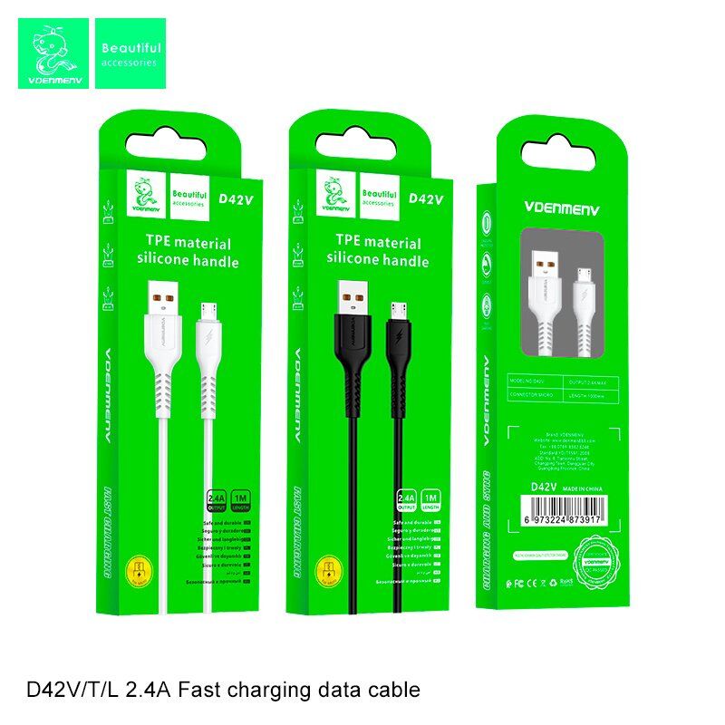 Кабель USB Denmen D42L USB - Lightning (2,4A)