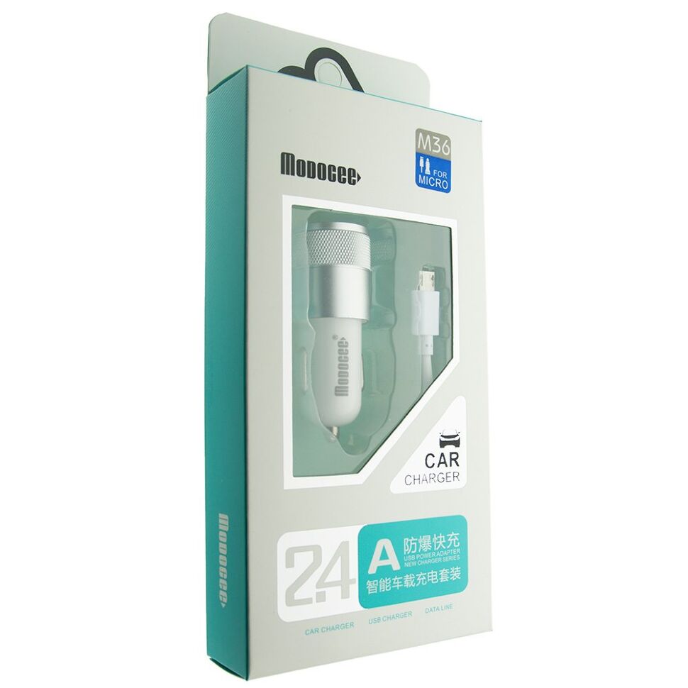 АЗУ MODOCEE M36 2.4A 2USB + USB КАБЕЛЬ MICRO