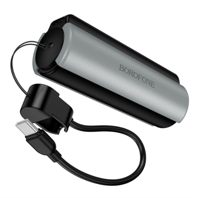 Power Bank Borofone BJ87 ліхтарик 5000mah, чорно-сірий