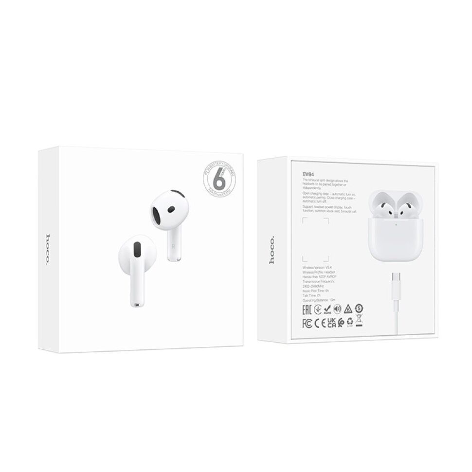 Бездротові навушники HOCO EW84 TWS Bluetooth 5.4, білі