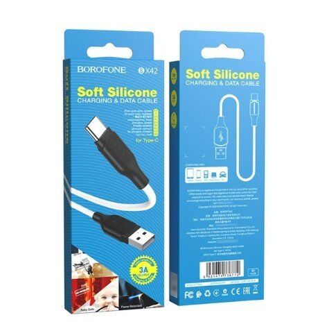 USB кабель BOROFONE BX42 charging data USB - TYPE-C, білий