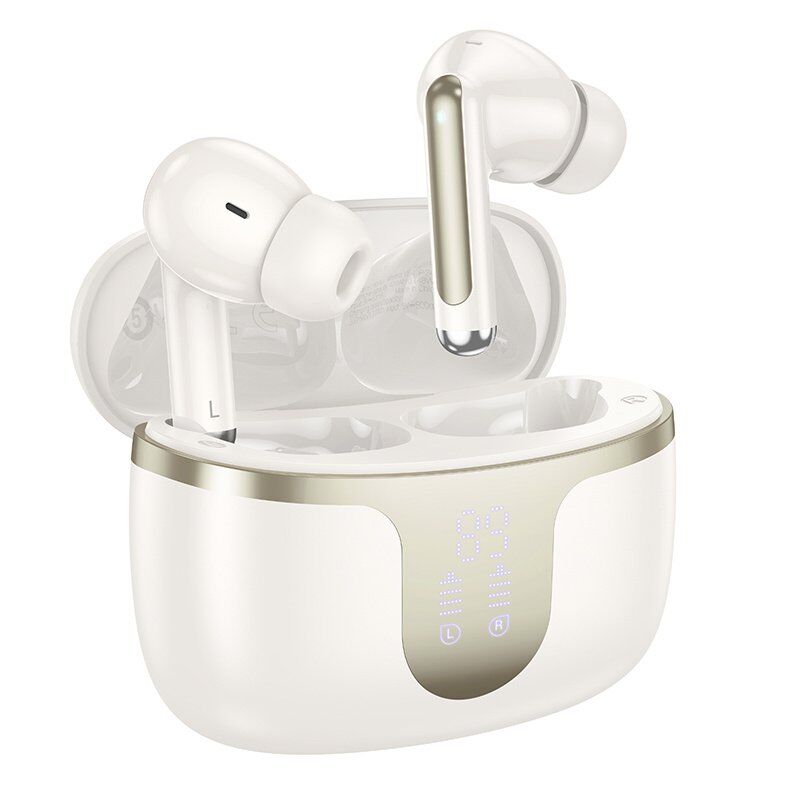 Бездротові навушники HOCO EQ10 Plus Harmony ANC+ENC, milky white, Bluetooth 5.4