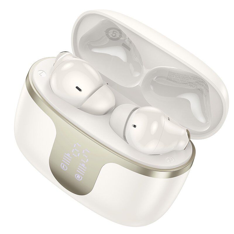 Бездротові навушники HOCO EQ10 Plus Harmony ANC+ENC, milky white, Bluetooth 5.4