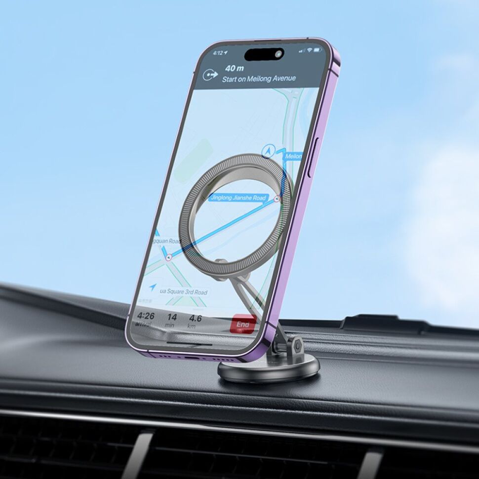 Автомобільний тримач BOROFONE BH114 Star Magnetic для смартфона, на панель, сірий