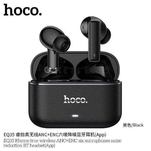 Беспроводные наушники HOCO EQ35 Rhyme ANC+ENC six microphones (App), черный