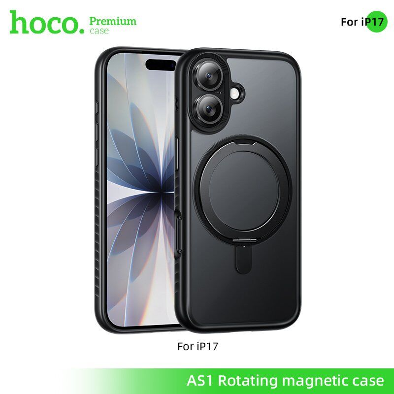 Магнітний захисний чохол HOCO AS1 з кільцем, що обертається, для APPLE iPhone 17