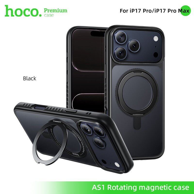 Магнітний захисний чохол HOCO AS1 з кільцем, що обертається, для APPLE iPhone 17 PRO MAX