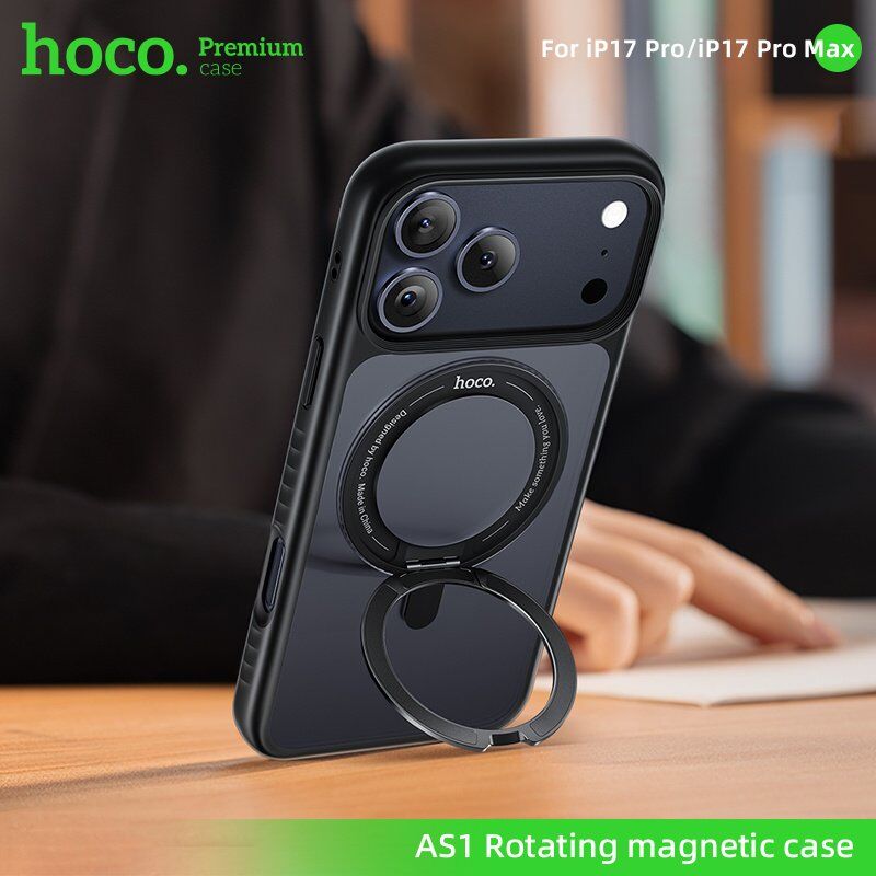 Магнітний захисний чохол HOCO AS1 з кільцем, що обертається, для APPLE iPhone 17 PRO MAX