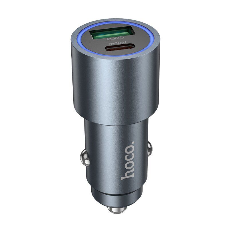 Автомобільний зарядний пристрій HOCO Z60 48W Type-C + USB QC3.0, чорний
