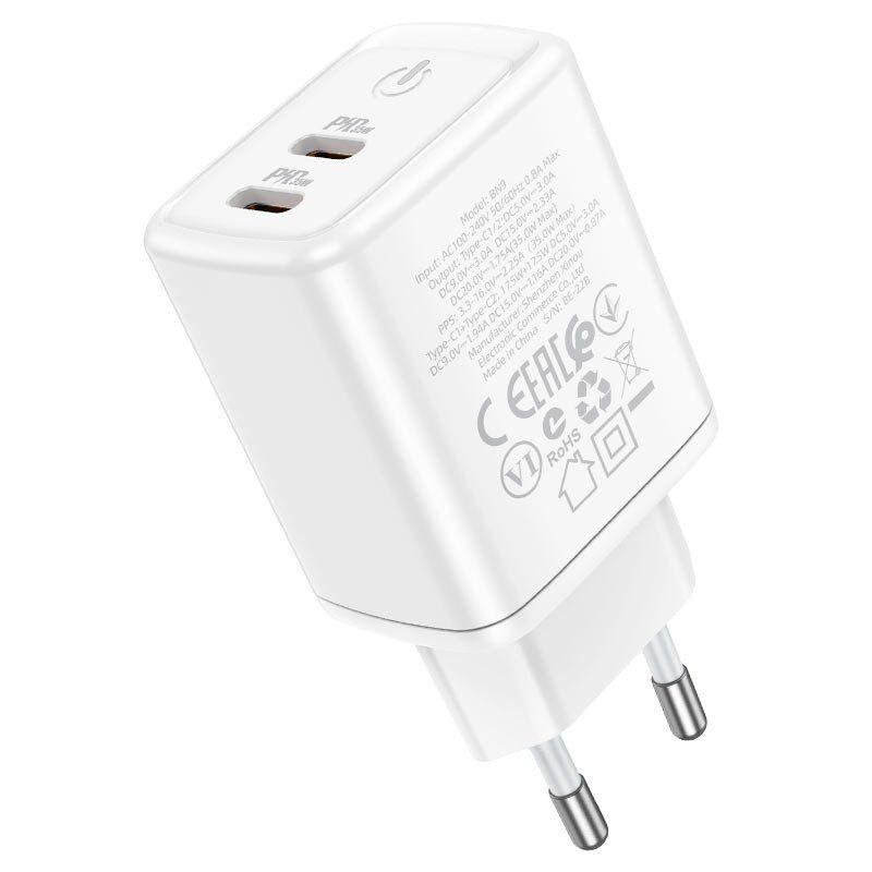 Мережевий зарядний пристрій BOROFONE BN9 Reacher PD35W dual port USB-C