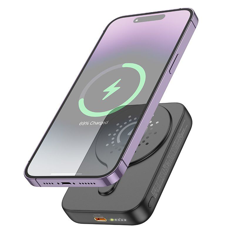 Power Bank HOCO J117A Esteem PD20W Magnetic 10000mAh з бездротовою зарядкою 15W, чорний