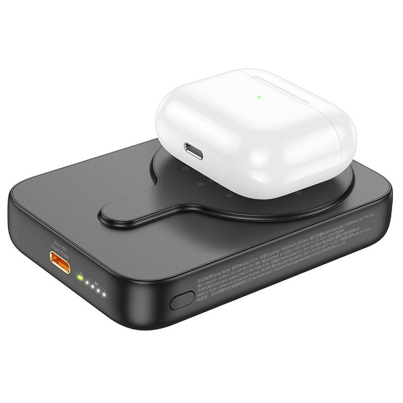 Power Bank HOCO J117A Esteem PD20W Magnetic 10000mAh з бездротовою зарядкою 15W, чорний