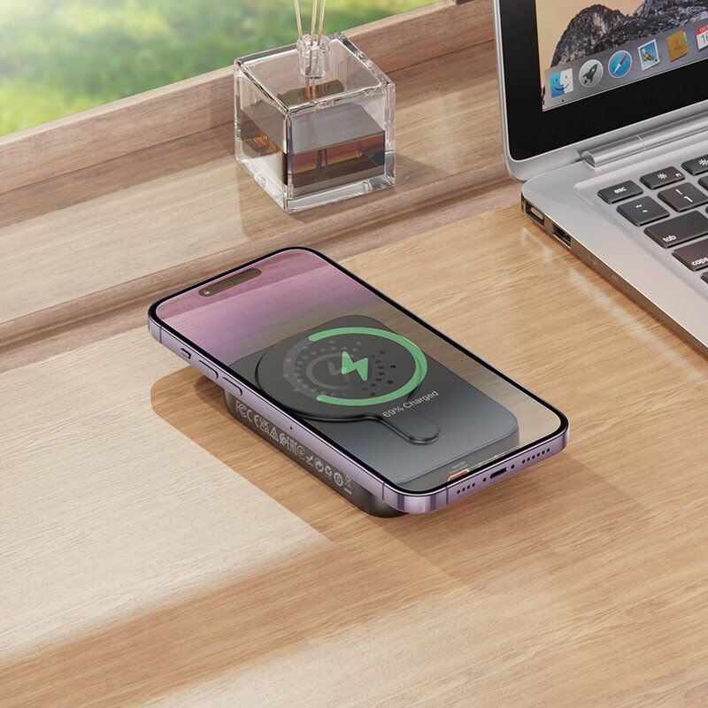 Power Bank HOCO J117A Esteem PD20W Magnetic 10000mAh з бездротовою зарядкою 15W, чорний