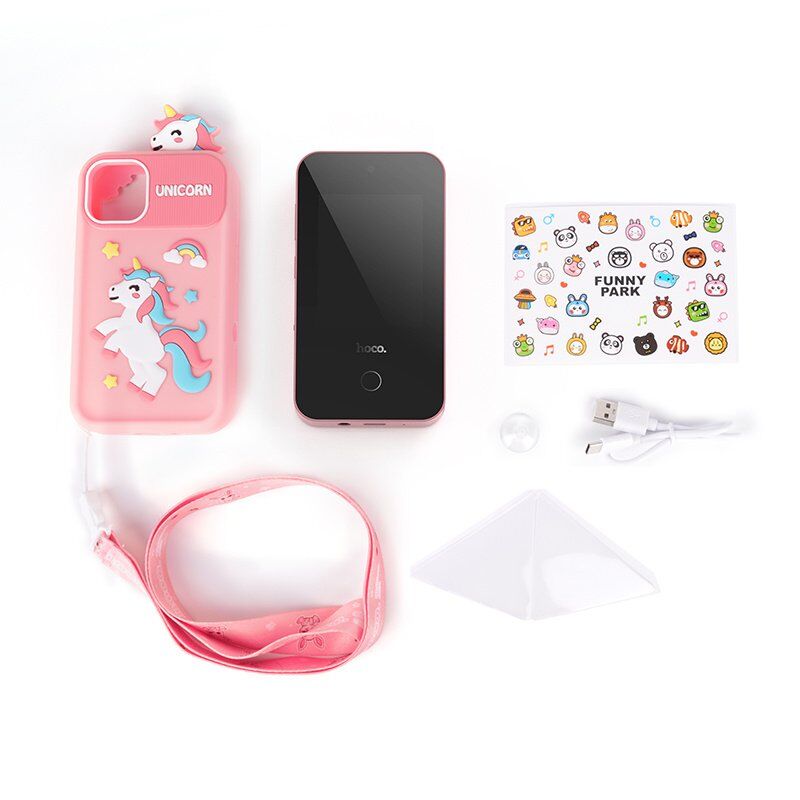 Детский мобильный телефон HOCO Y103 (8G, Dual Camera, USB-C), розовый