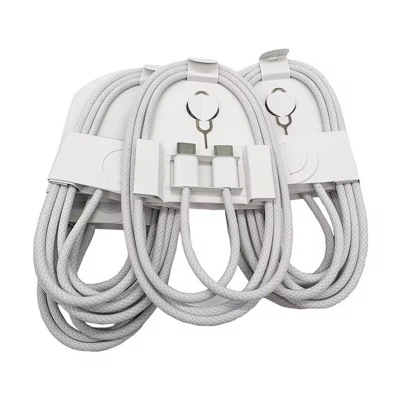 Кабель USB-C для iPhone Type-C to Type-C Model A1997 MUF72ZM/A 1 метр 60W 16 PRO MAX тканина в упаковці З ЛОГО