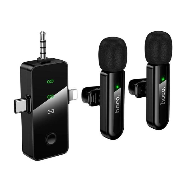 Бездротовий петличний мікрофон HOCO L20C 3.5mm / Lightning / TYPE-C