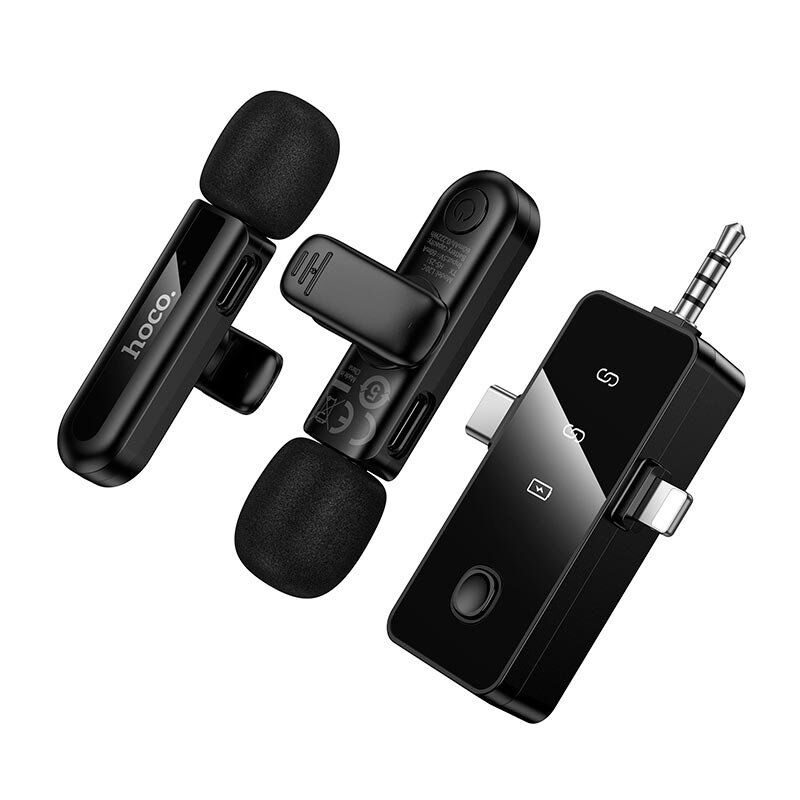 Бездротовий петличний мікрофон HOCO L20C 3.5mm / Lightning / TYPE-C
