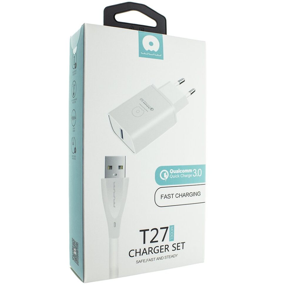 Зарядний пристрій WUW T27 3A + USB Lightning