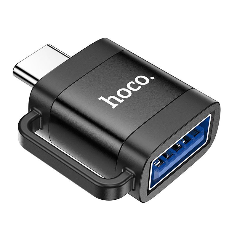 Адаптер HOCO UA31C (Type-C - USB-A), OTG, алюмінієвий корпус, чорний