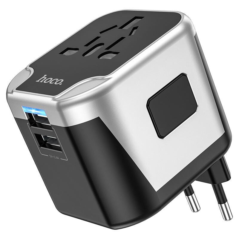 Універсальний мережевий адаптер AC5 Level Dual Port з 2 USB, чорний