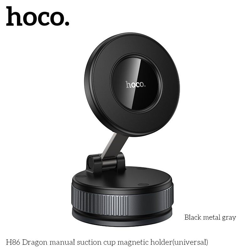 Автомобільний магнітний тримач HOCO H86 Dragon з вакуумною присоскою, чорний
