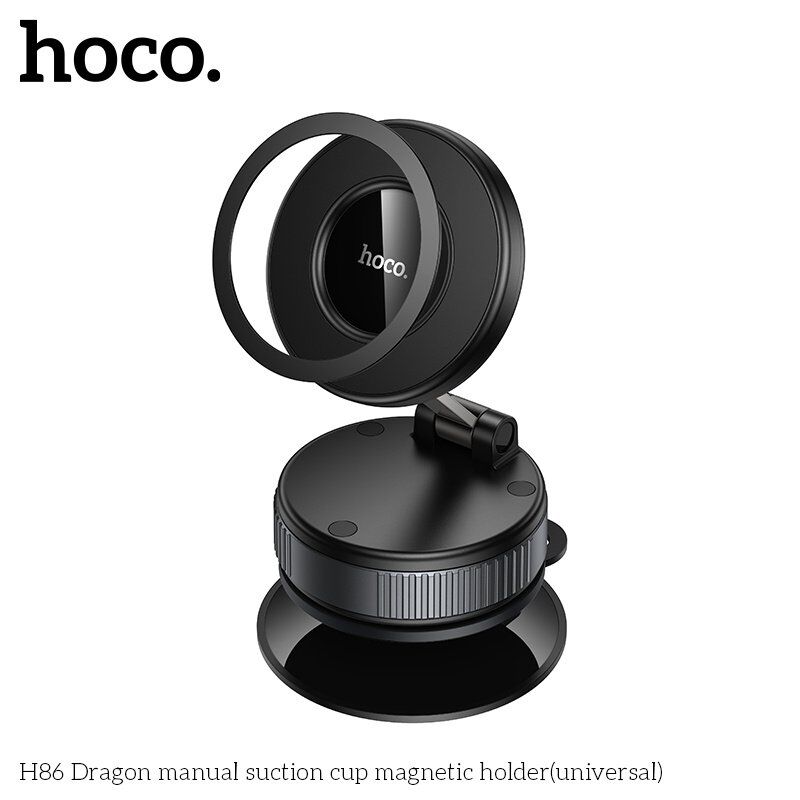 Автомобільний магнітний тримач HOCO H86 Dragon з вакуумною присоскою, чорний