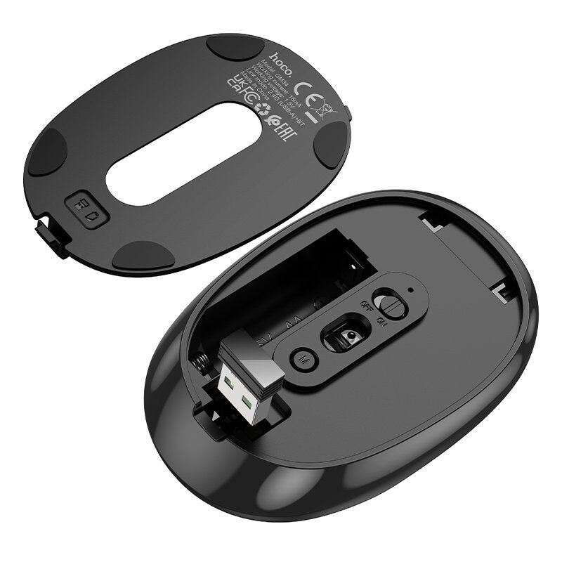 Мишка бездротова HOCO GM34 Nuevo (dual-mode, бизнес-серия), black metal gray