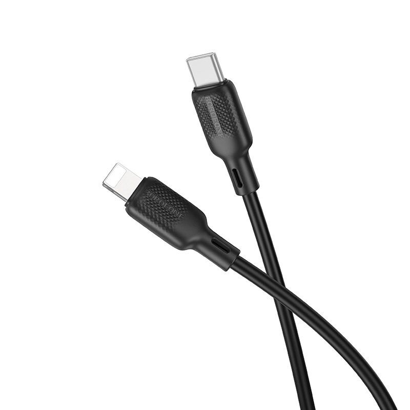 USB-C кабель BOROFONE BX113 Type-C - Lightning SILICONE, 2.4A, 1 метр, чорний