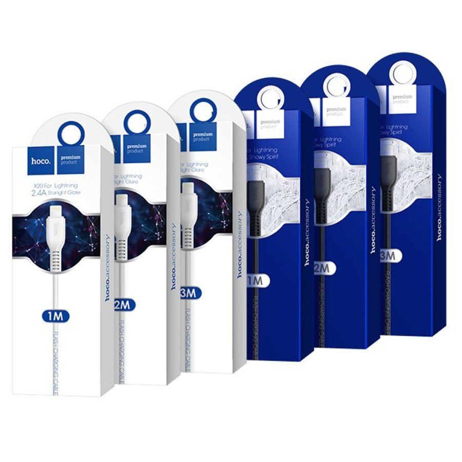USB кабель HOCO X20 USB - Lightning 2.4A 2 метри, чорний