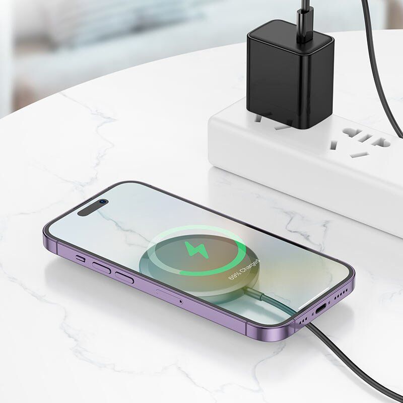 Бездротовий зарядний пристрій HOCO CW52 Magnetic Wireless Fast Charger 15W, чорний