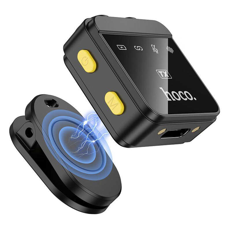 Бездротовий петличний мікрофон HOCO L17 Dual-mic magnetic lavalier Lightning / TYPE-C