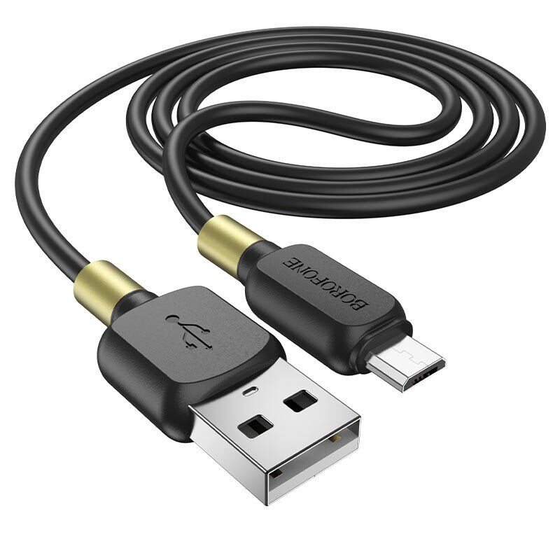 USB кабель BOROFONE BX59 silicone USB - micro USB, чорний