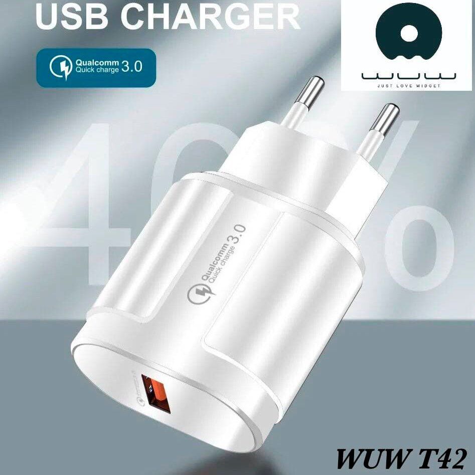 Зарядний пристрій WUW T42 QC 3.0 18W + USB Micro