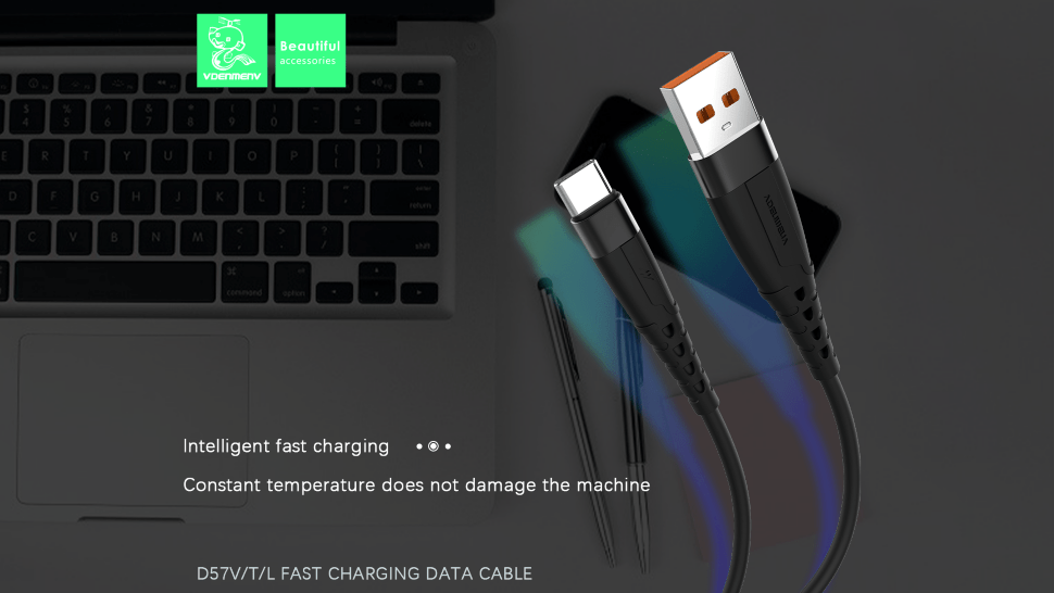 Кабель USB Denmen D57T USB - Type-C (2.4A) ЧОРНИЙ силіконовий провід
