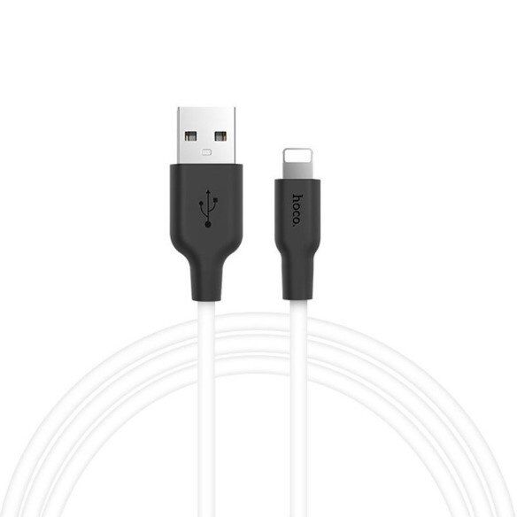 USB кабель HOCO X21 PLUS SILICONE USB - Lightning 1м БIЛИЙ