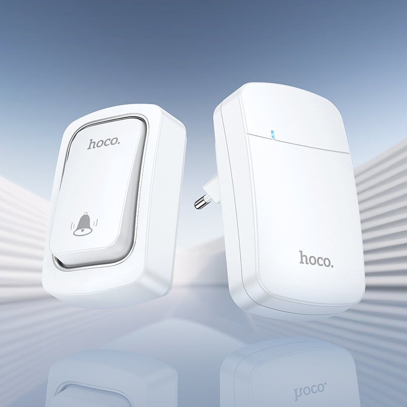 Бездротовий дверний дзвінок HOCO HI26 Self-Powered (до 20 м), білий