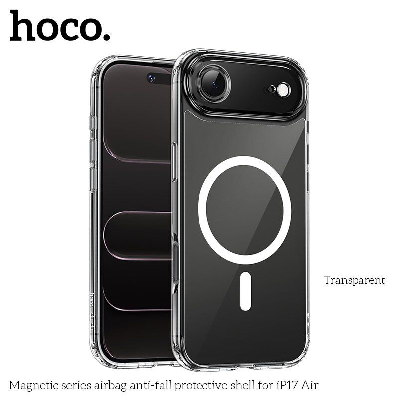Силіконова накладка HOCO протиударна з MagSafe для APPLE iPhone 17 AIR, прозора