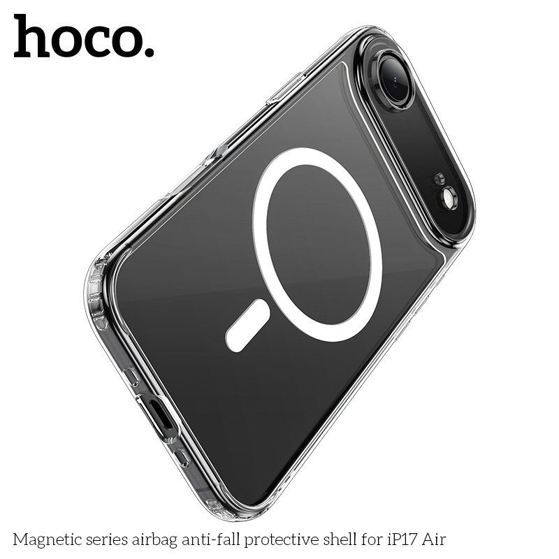 Силіконова накладка HOCO протиударна з MagSafe для APPLE iPhone 17 AIR, прозора