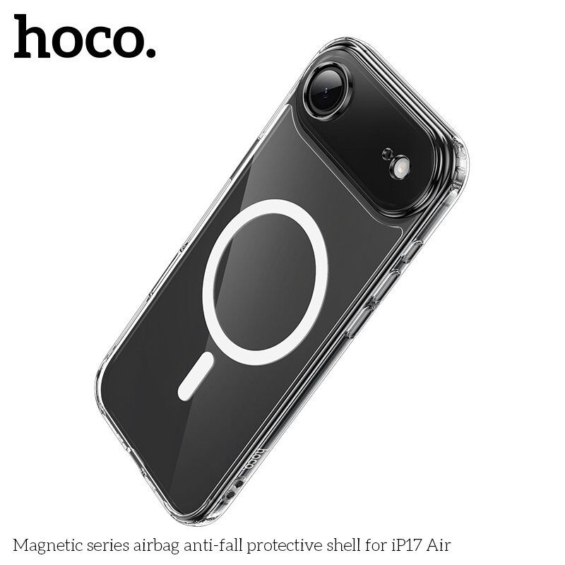 Силіконова накладка HOCO протиударна з MagSafe для APPLE iPhone 17 AIR, прозора