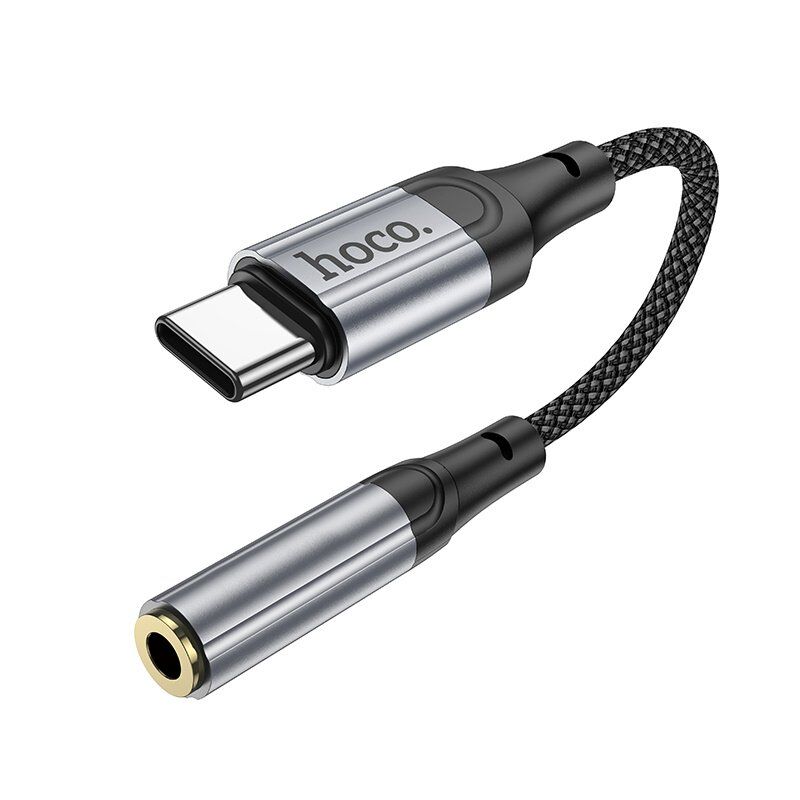 Перехідник HOCO LS36 зовнішня звукова карта TYPE-C - jack 3.5мм, 12 см, чорний