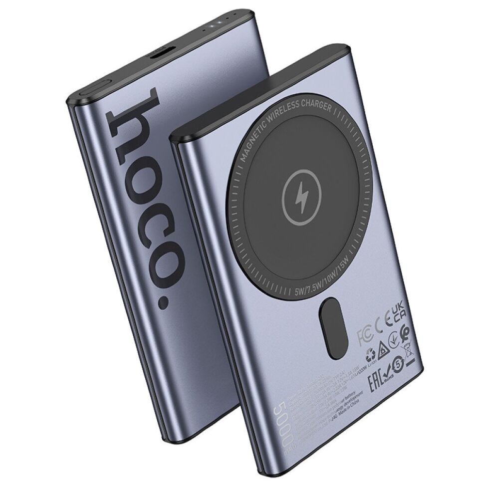 Power Bank HOCO Q32 Bird PD20W Magnetic 5000mAh з бездротовою зарядкою 15W, чорний