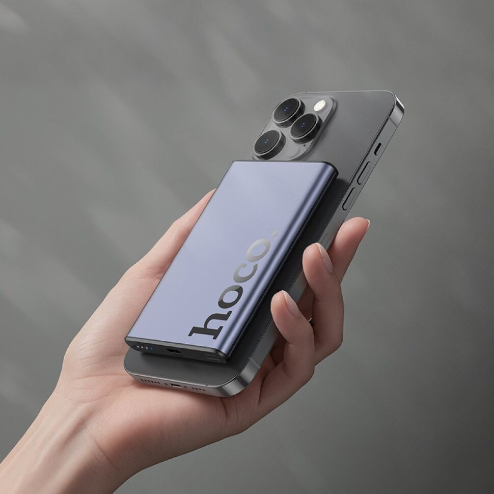 Power Bank HOCO Q32 Bird PD20W Magnetic 5000mAh з бездротовою зарядкою 15W, чорний