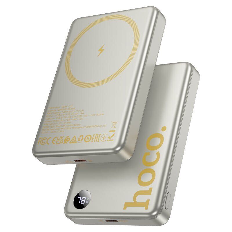 Power Bank HOCO Q34 Clever PD20W Magnetic 10000mAh з бездротовою зарядкою 15W, помаранчевий